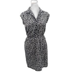 90s Y2K Floral Charlotte Russe Black and White Floral Mini Dress Size Small